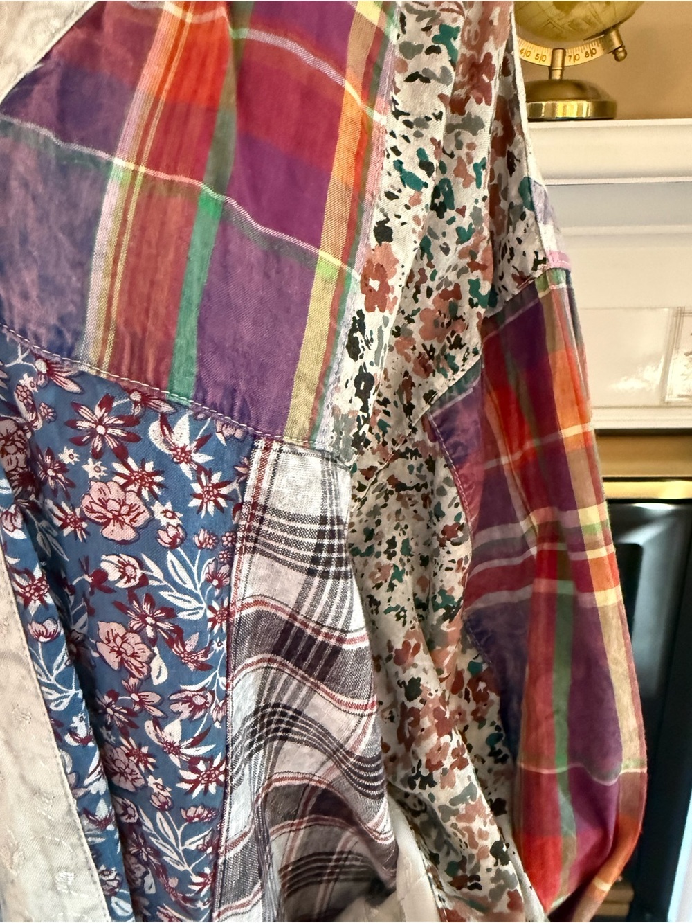 Boho Patchwork Teddy Jacket - Multicolor - Picture 2 of 6